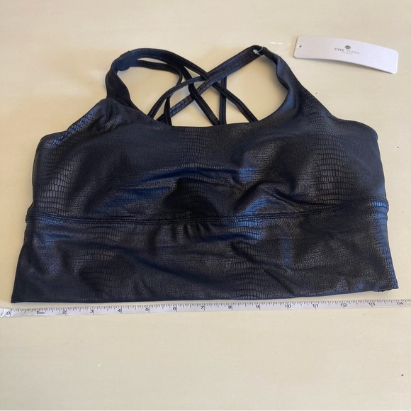 NWT crz yoga long line sports bra size large faux leather lizard - Picture 5 of 11